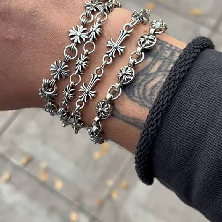 Unisex Punk Kreuz Armband aus Metall