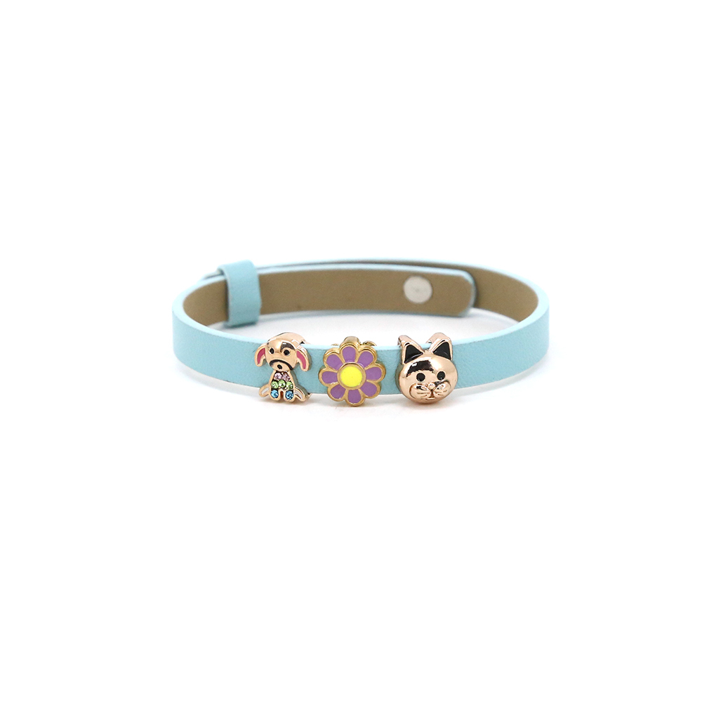 Bunte Kinder-Armbänder-Set aus Lederperlen 3