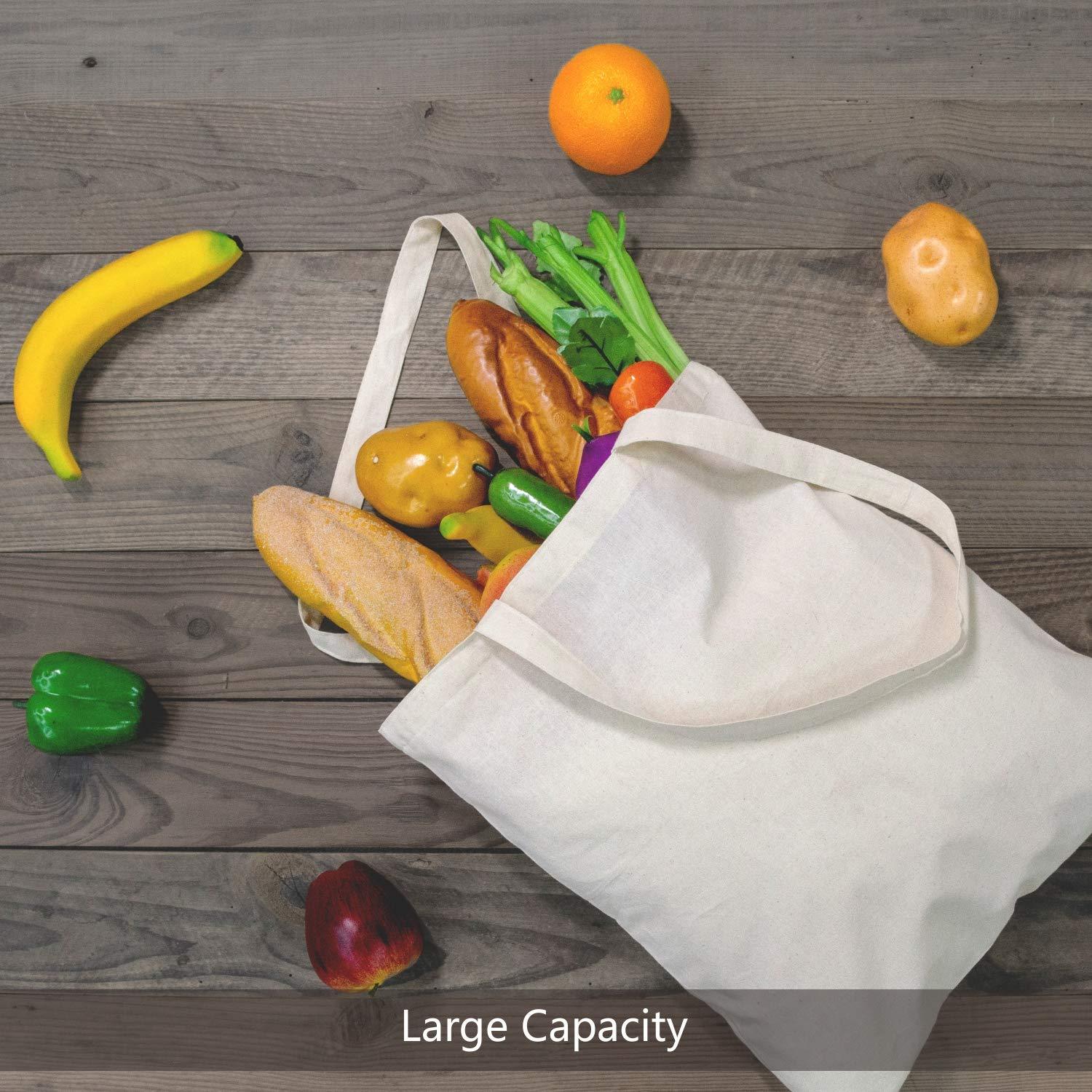 Große weiße Baumwoll-Canvas-Tasche mit Reißverschluss 2