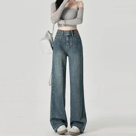 Damen-Jeans mit weitem Bein