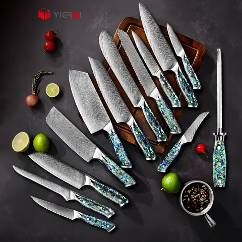 Japanisches Fleischmesser-Set mit Abalone-Griff