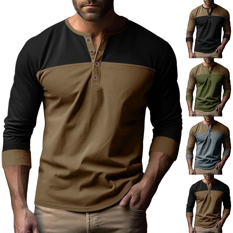 Langarm Retro Basic Shirt Slim Fit 2