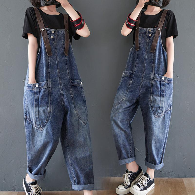 Damen Latzhose, locker geschnitten