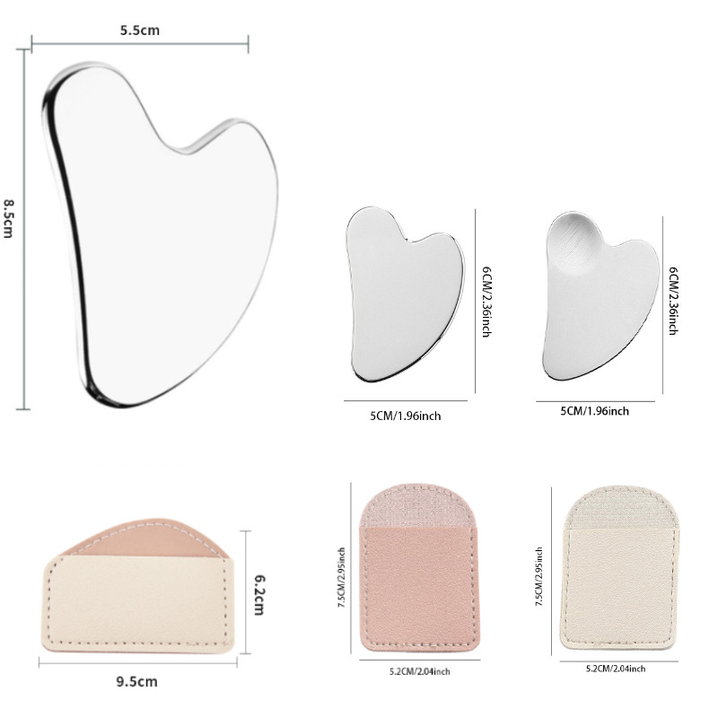 Edelstahl-Gua-Sha-Gesichtsmassagegerät Set 2