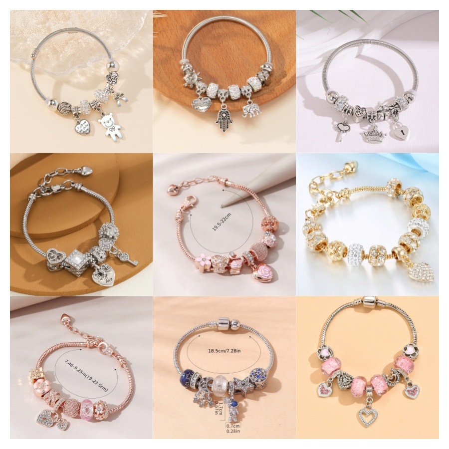 Perlenarmband aus Edelstahl mit Herzcharm 2