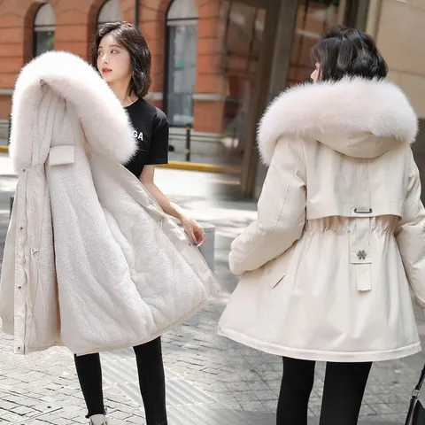 Damen-Parka mit Fellkragen