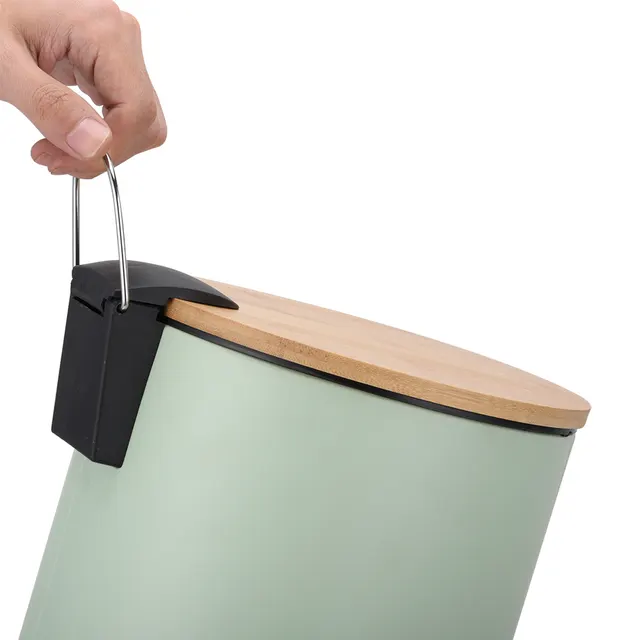 Bambus-Mülleimer mit Fußpedal und Softclose 4