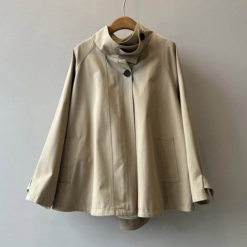 Damen Trenchcoat locker geschnitten Baumwolle