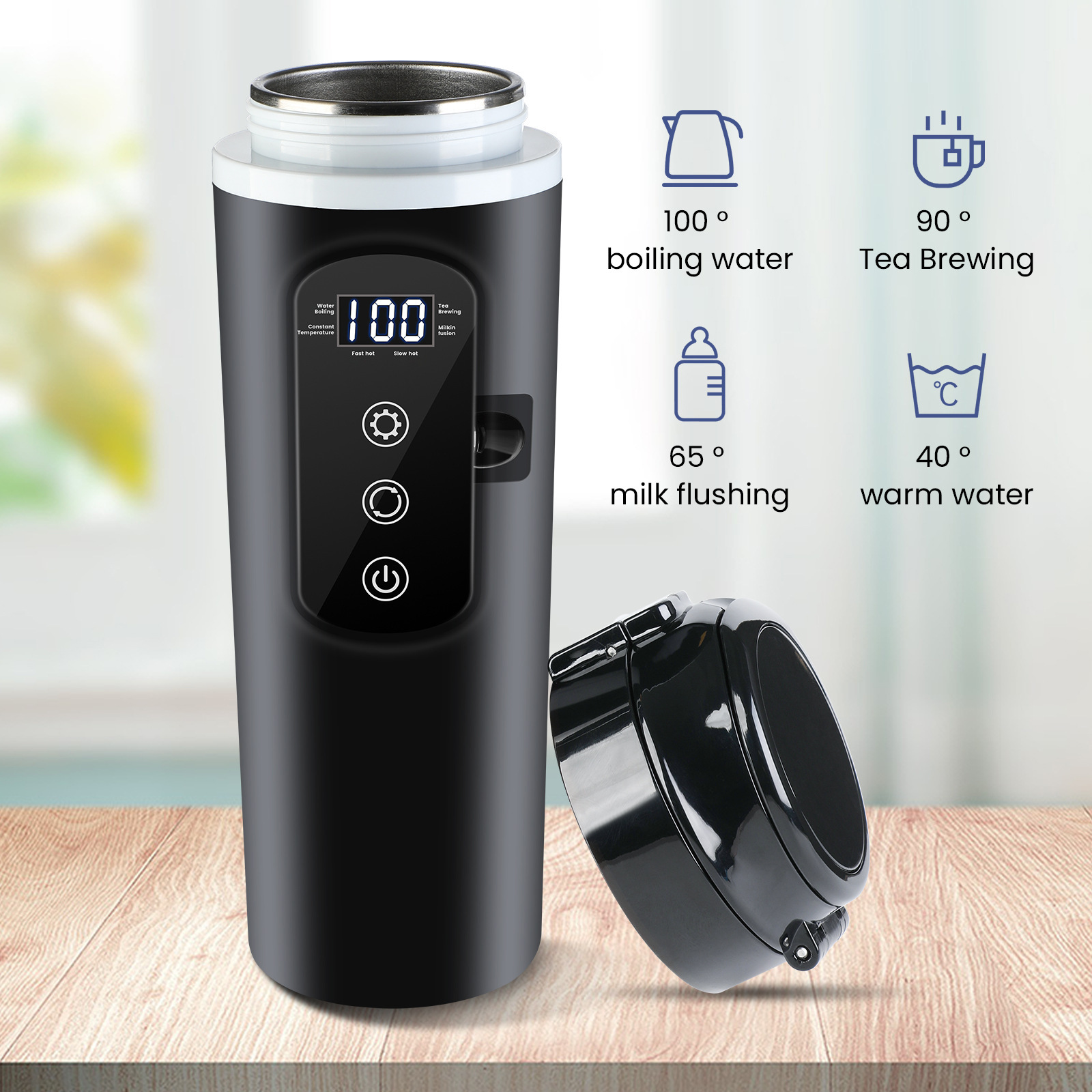 Isolierte Thermoskanne mit 12V-Heizfunktion fürs Auto 3
