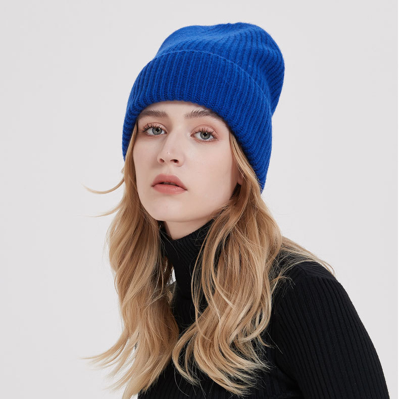 Merino Wollmütze Ripp Strick Beanie 3