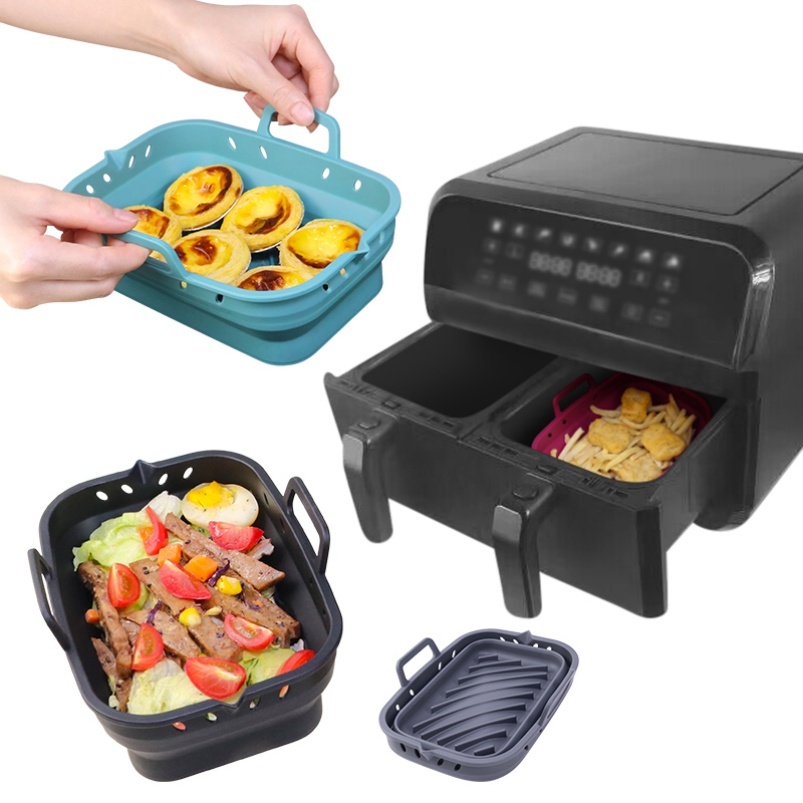 Faltbare Silikon-Backmatte für Airfryer 4