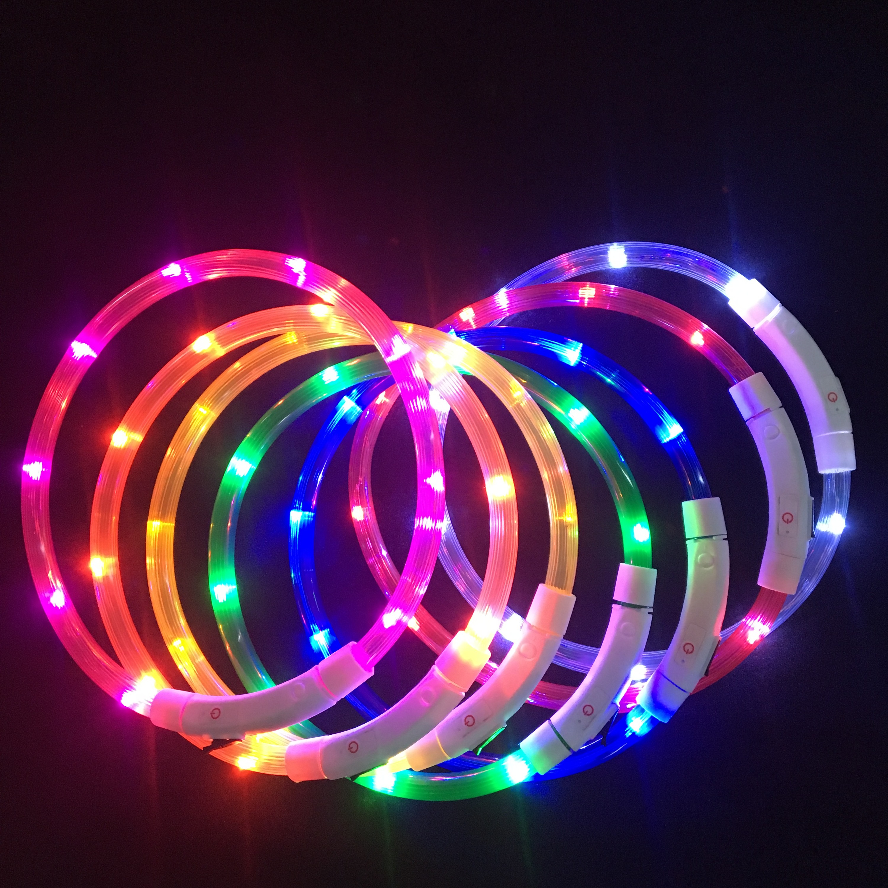 Ökologisches LED-Hundehalsband mit USB-Aufladung