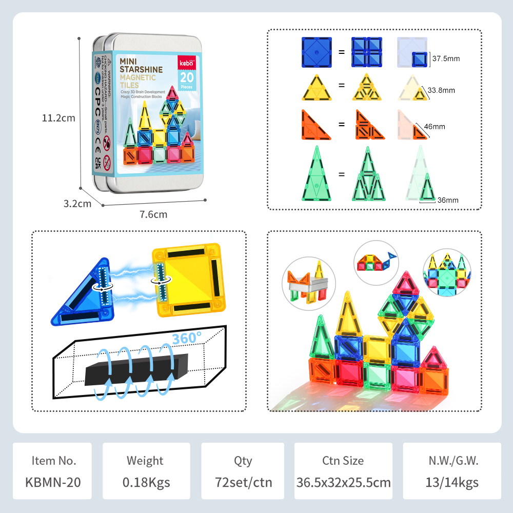 Reisetaugliches Magnetbausteine-Set für Kinder 2
