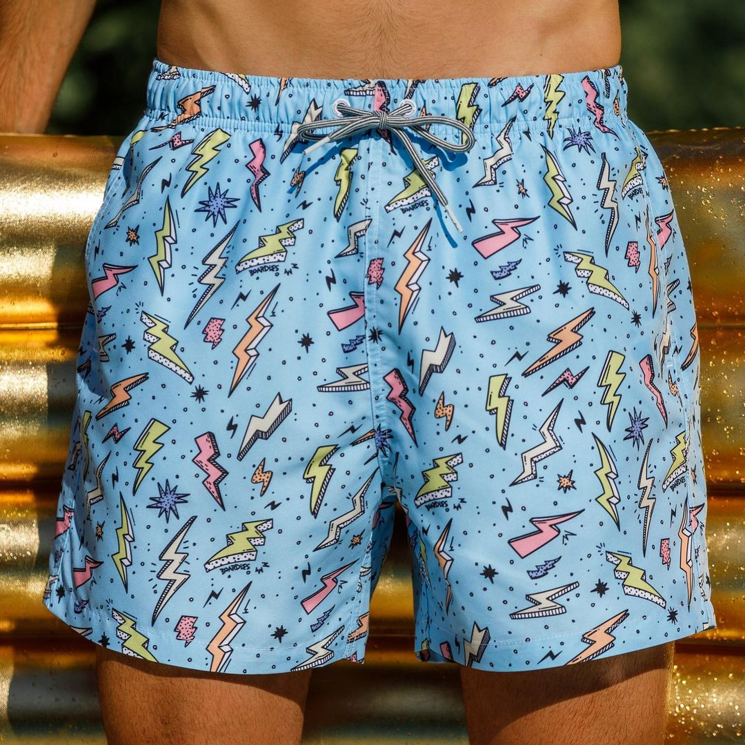 Batik-Print Herren Badeshorts im Surf-Stil