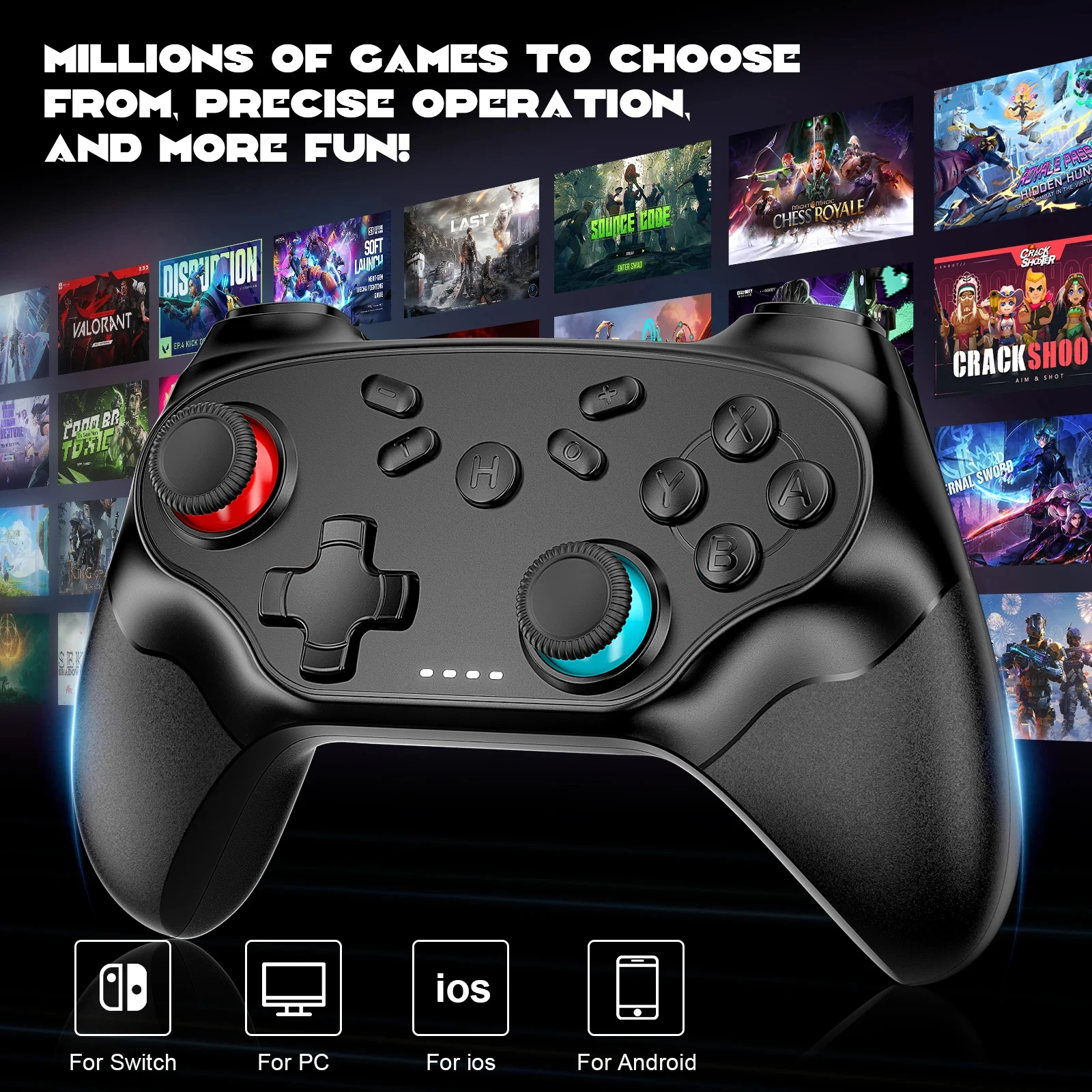 Kabelloses Bluetooth-Gamepad mit Turbo-Funktion 4