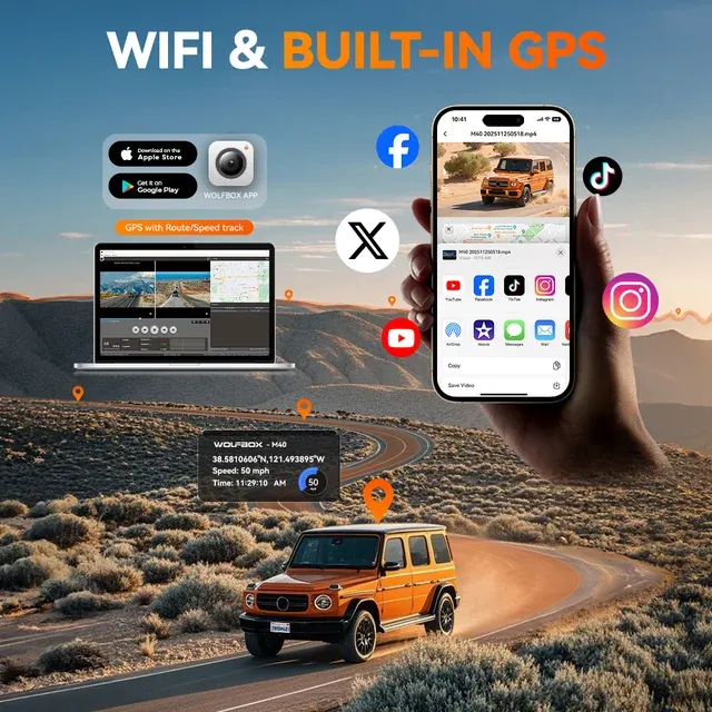 4K-Dashcam mit Sprachsteuerung und GPS 3