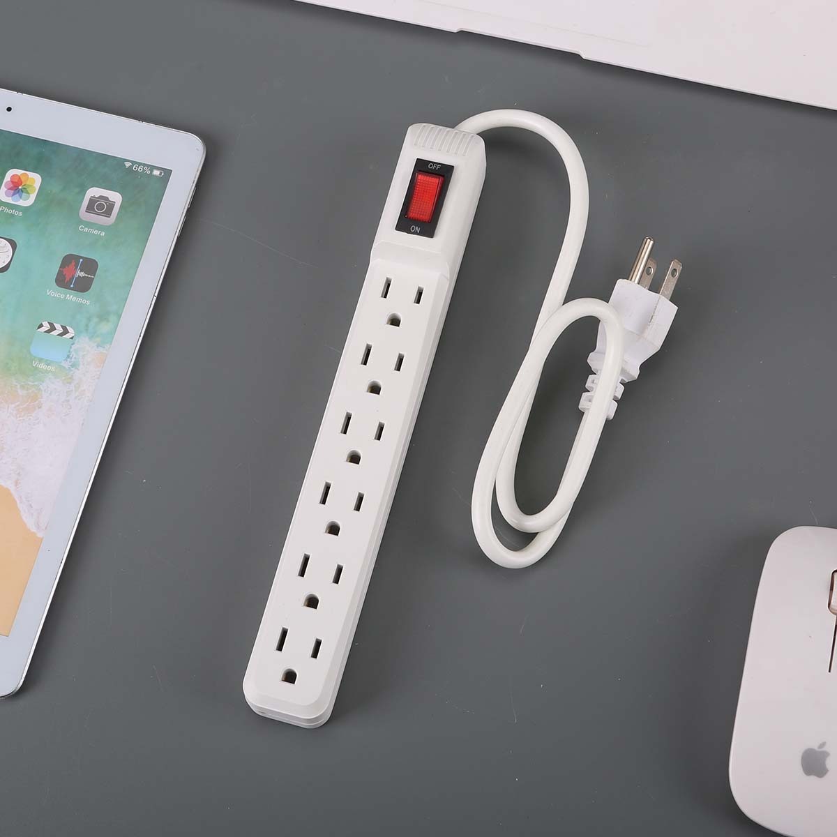 Steckdosenleiste 6-fach mit 0,8 m Kabel 3