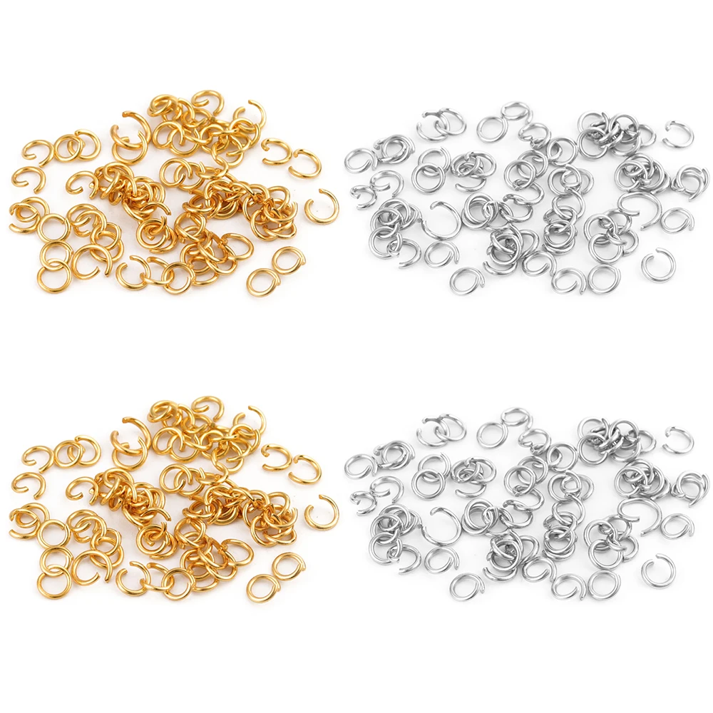 Edelstahl-Spaltringe in Gold und Silber, 100 Stück 2