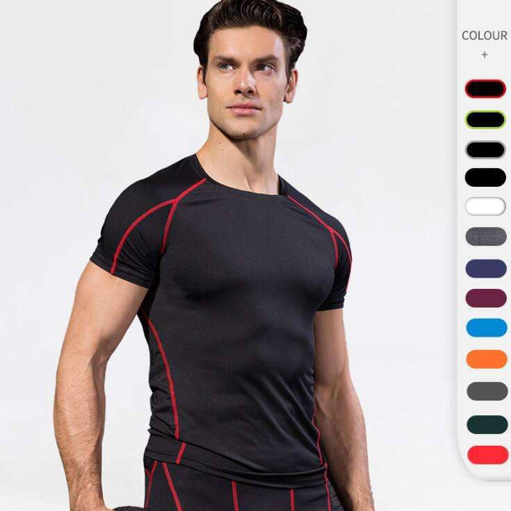 Herren Kompressionsshirt Atmungsaktiv Trainings-T-Shirt 2