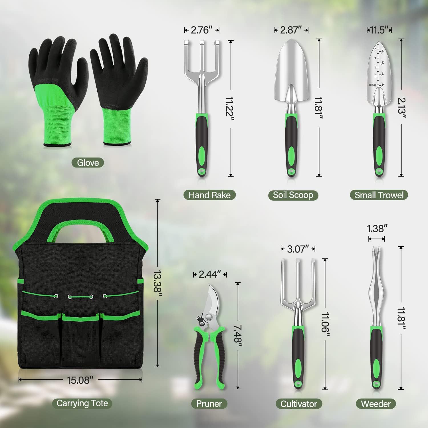 Aluminium Gartenwerkzeug Set mit Gartenschere 2