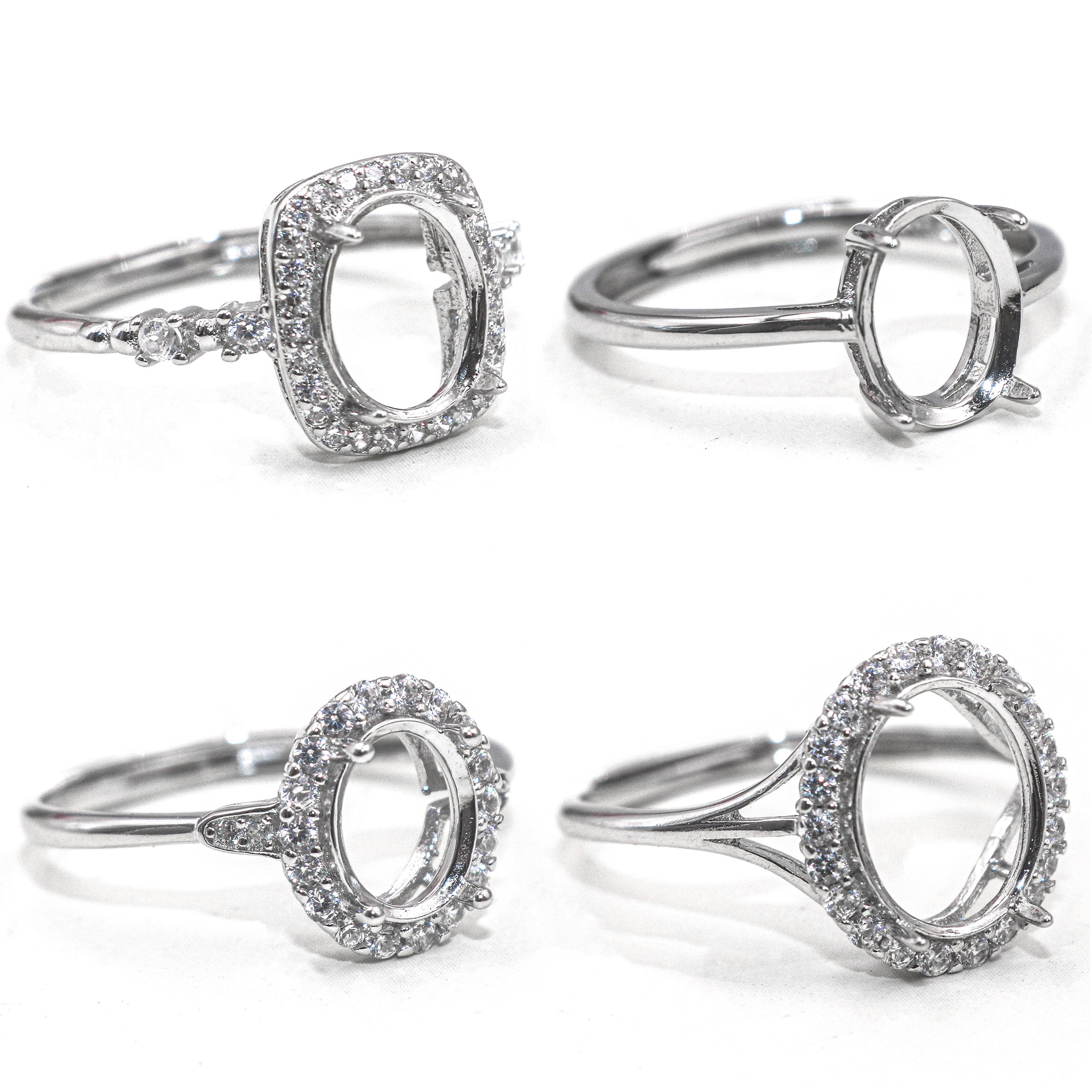 Sterling-Silber Ringrohling ohne Stein