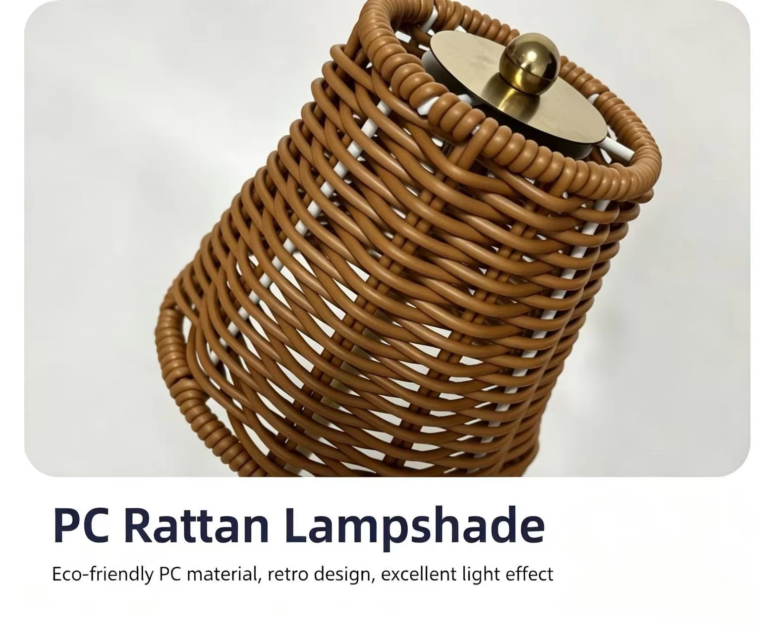 Rattan-Nachttischlampe im südostasiatischen Stil, aufladbar 4