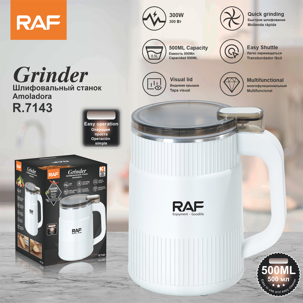 Elektrische Kaffeemühle aus Edelstahl, Weiß 2