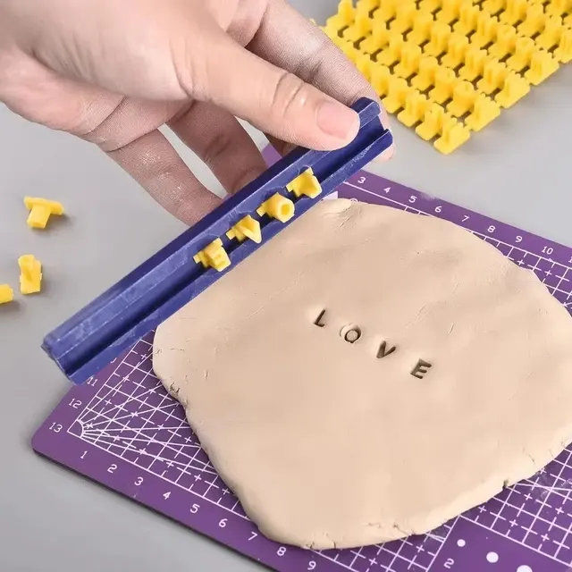 Alphabet Keramik Stempel Set Ton 2