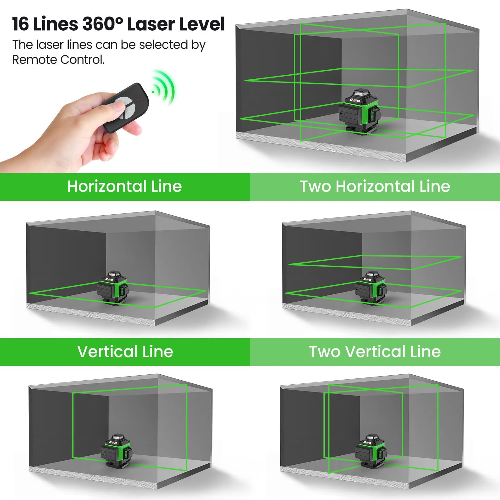 Grüner Kreuzlinienlaser 360 Grad Selbstnivellierend 4
