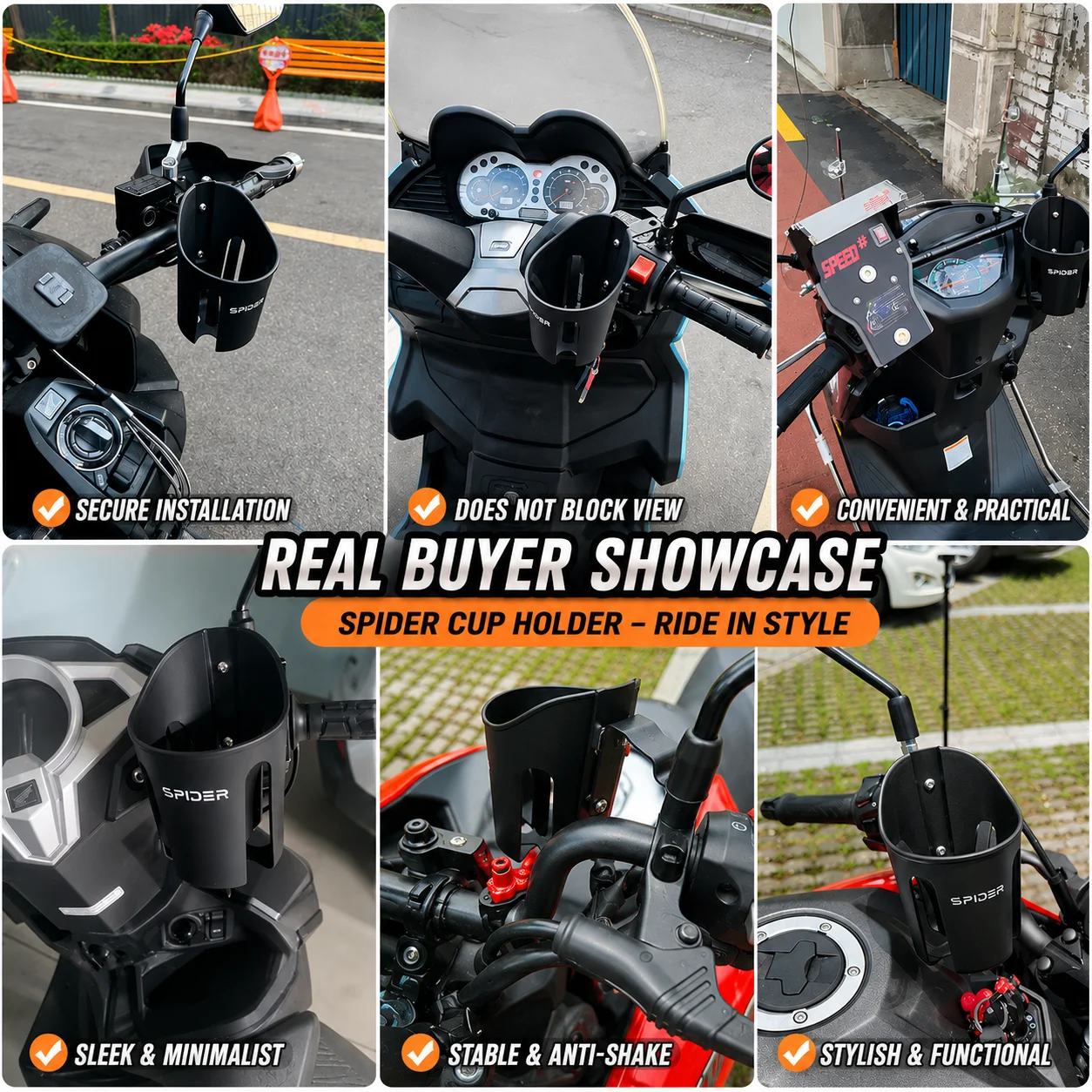 Motorrad-Getränkehalter aus Aluminium 4