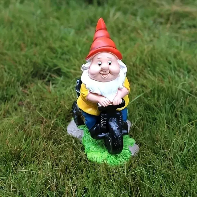 Gartenzwerg auf Fahrrad 2