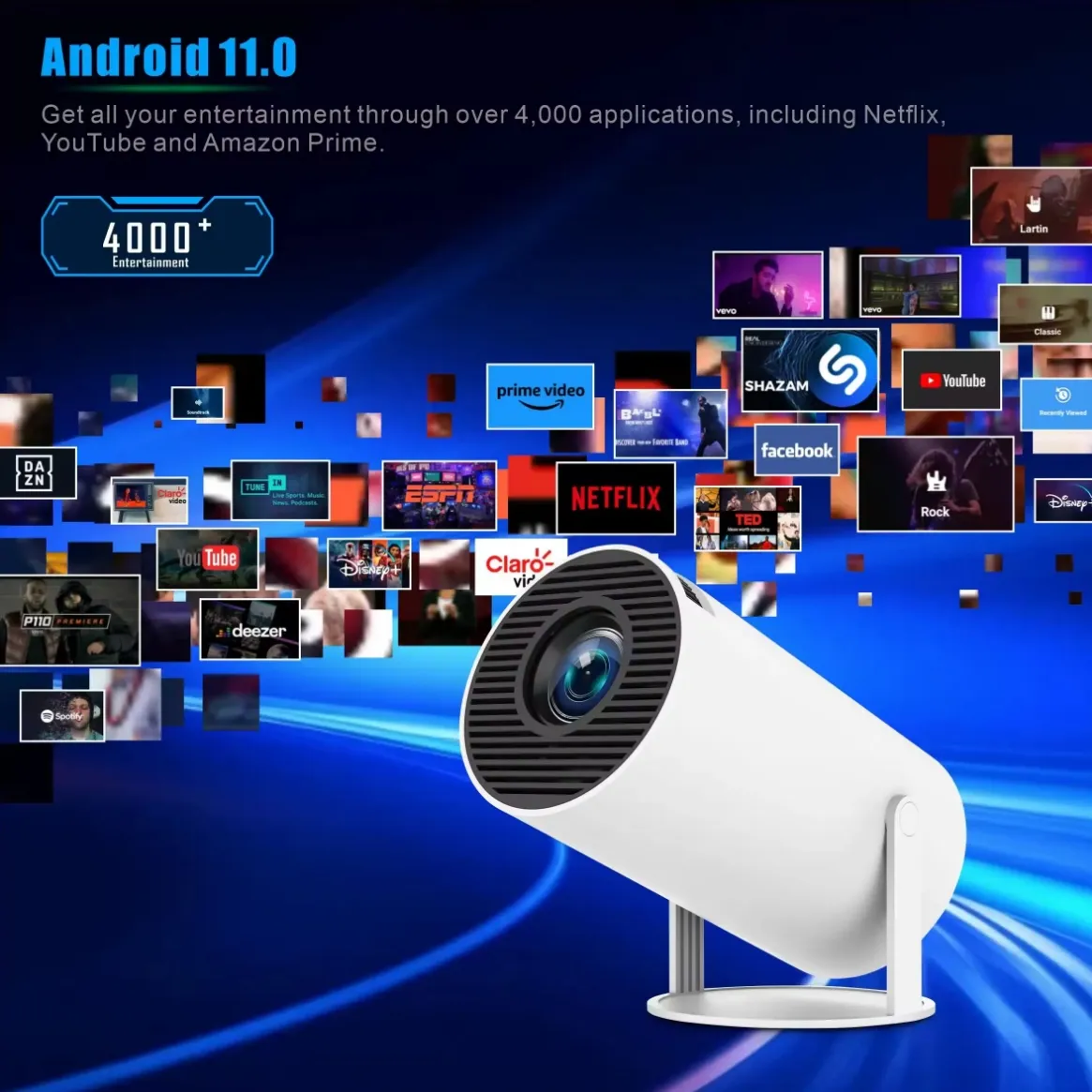 Tragbarer WLAN-Mini-Projektor 1080P 4K 2