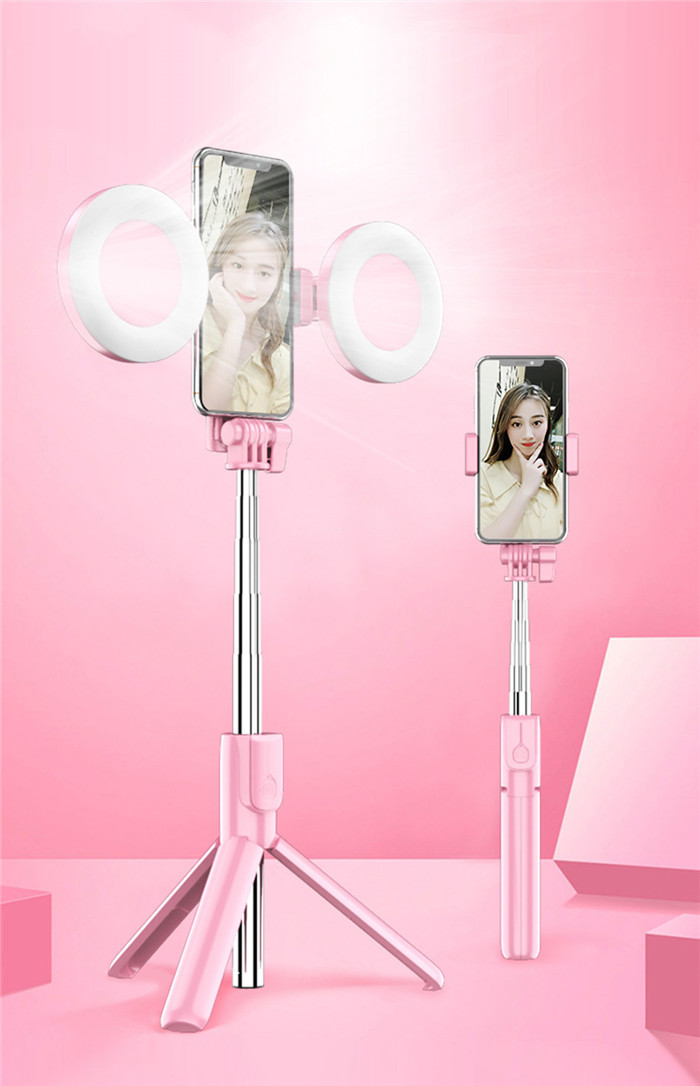 4-in-1 Selfie-Stick mit LED-Ringlicht und Stativ 2