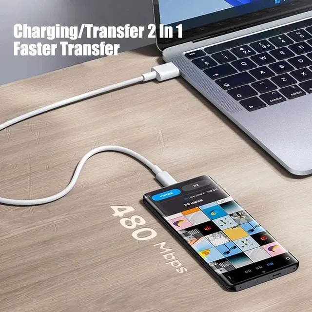 USB-C Datenkabel 60 W in Schwarz und Weiß 4
