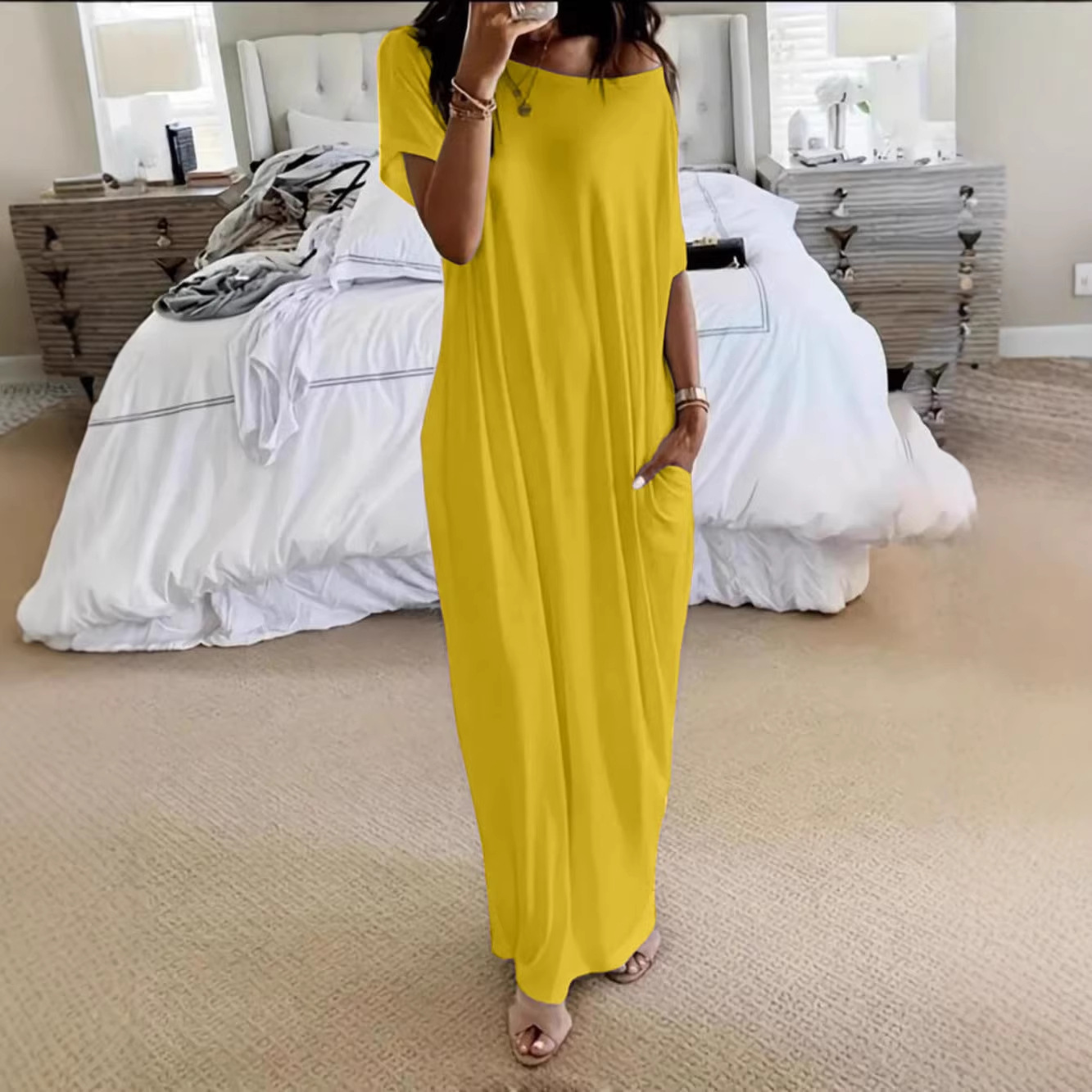 Leinenkleid mit Taschen 3