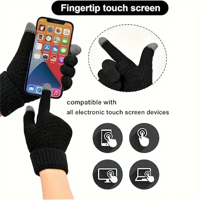 Touchscreen-Strickhandschuhe mit Vollfinger 3