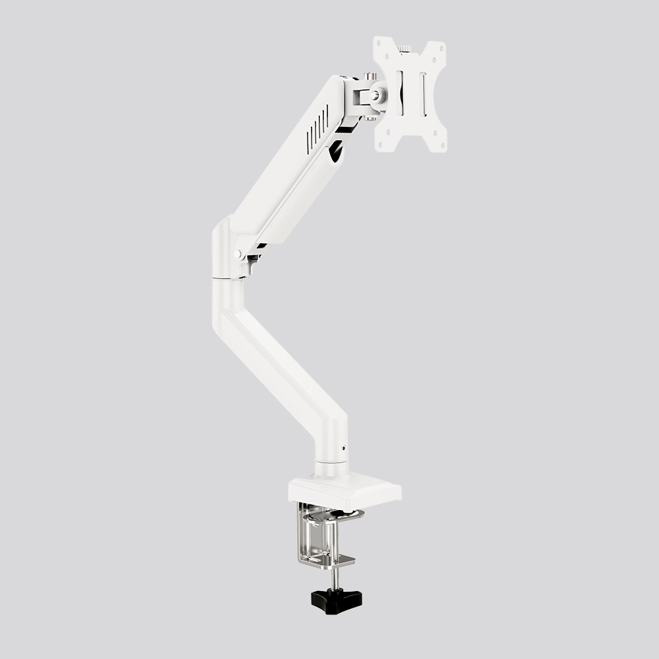 Einzel-Monitorarm mit Gasfeder in Weiß