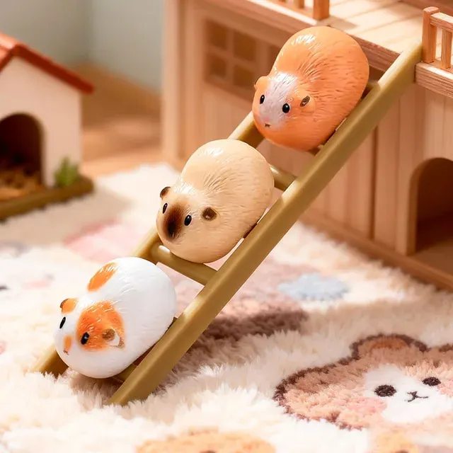 Miniatur-Meerschweinchen-Figuren aus Kunstharz, 10 Stück 3