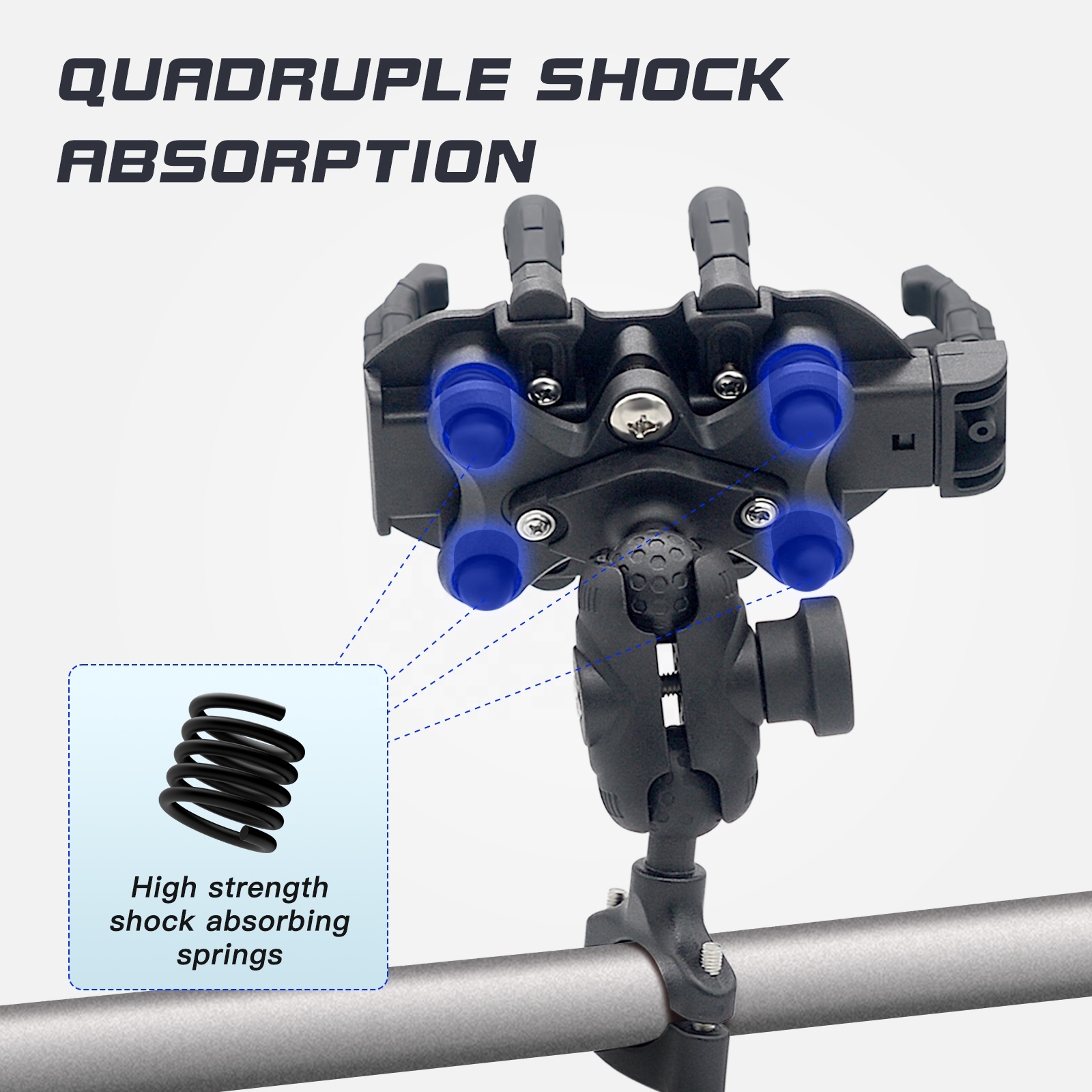 Aluminium-Handyhalterung für Motorrad-Lenker 4