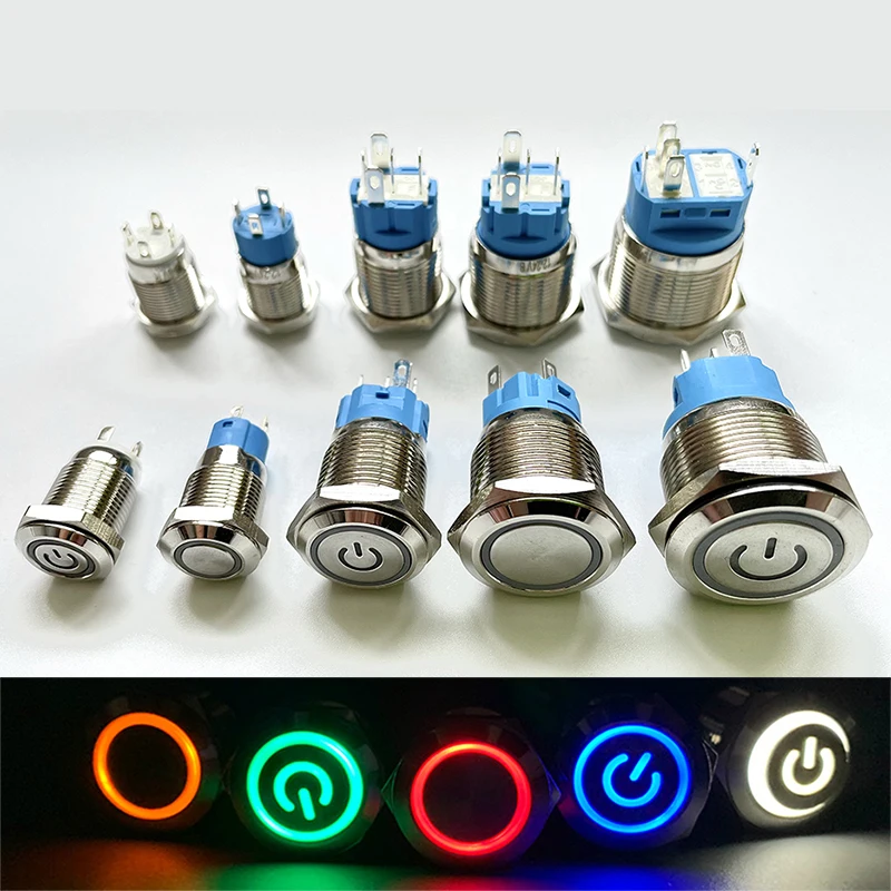 Metall-Druckknopfschalter mit LED-Licht 2