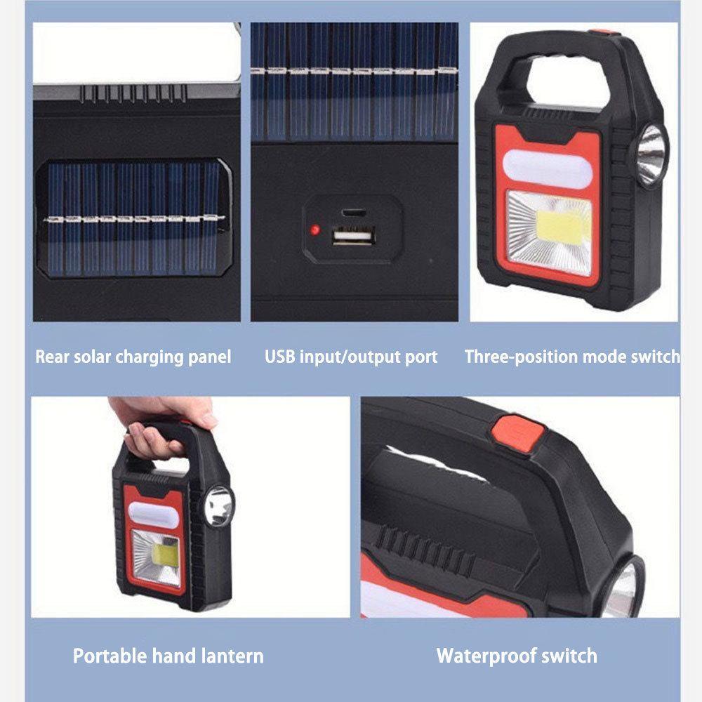 Solar-Campinglaterne mit COB-LED, wiederaufladbar 4