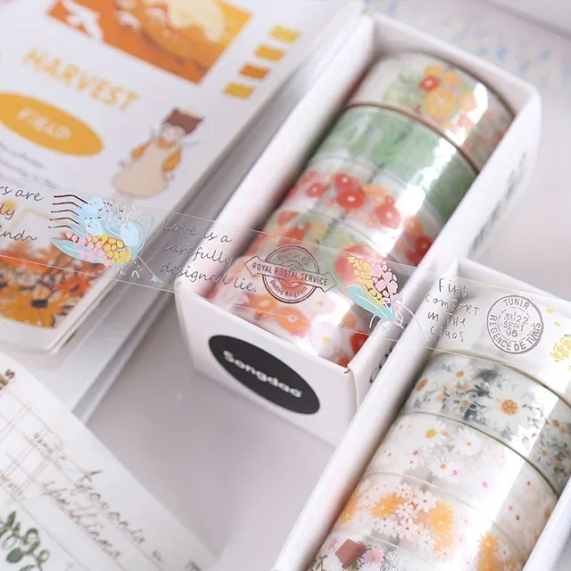 Vintage-Blumen-Washi-Tape im 5er-Set 3