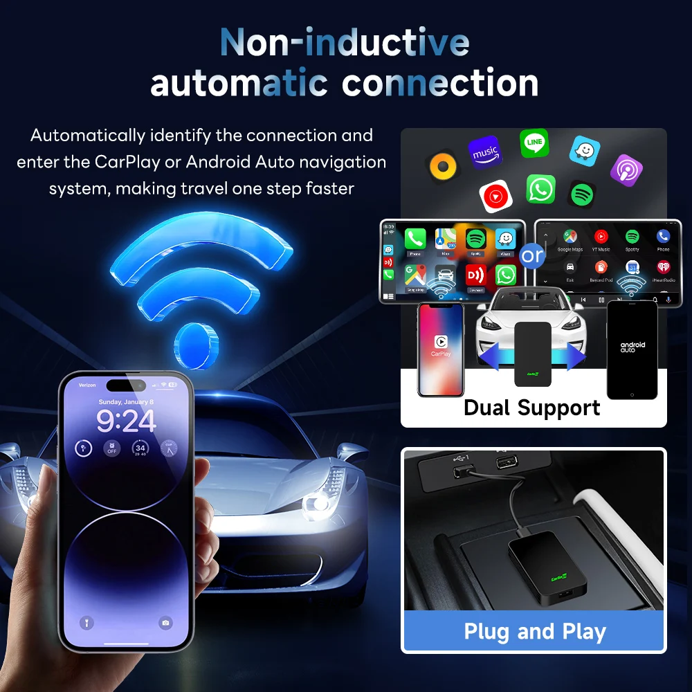 Kabelloser Android Auto und CarPlay Adapter 3