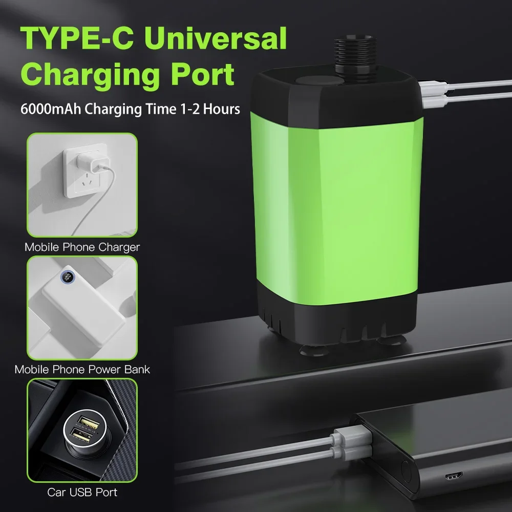 Camping-Duschpumpe mit Digitaldisplay, 6000mAh 4