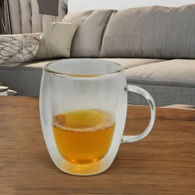 Klarer Doppelwand-Glasbecher 16oz spülmaschinenfest 2