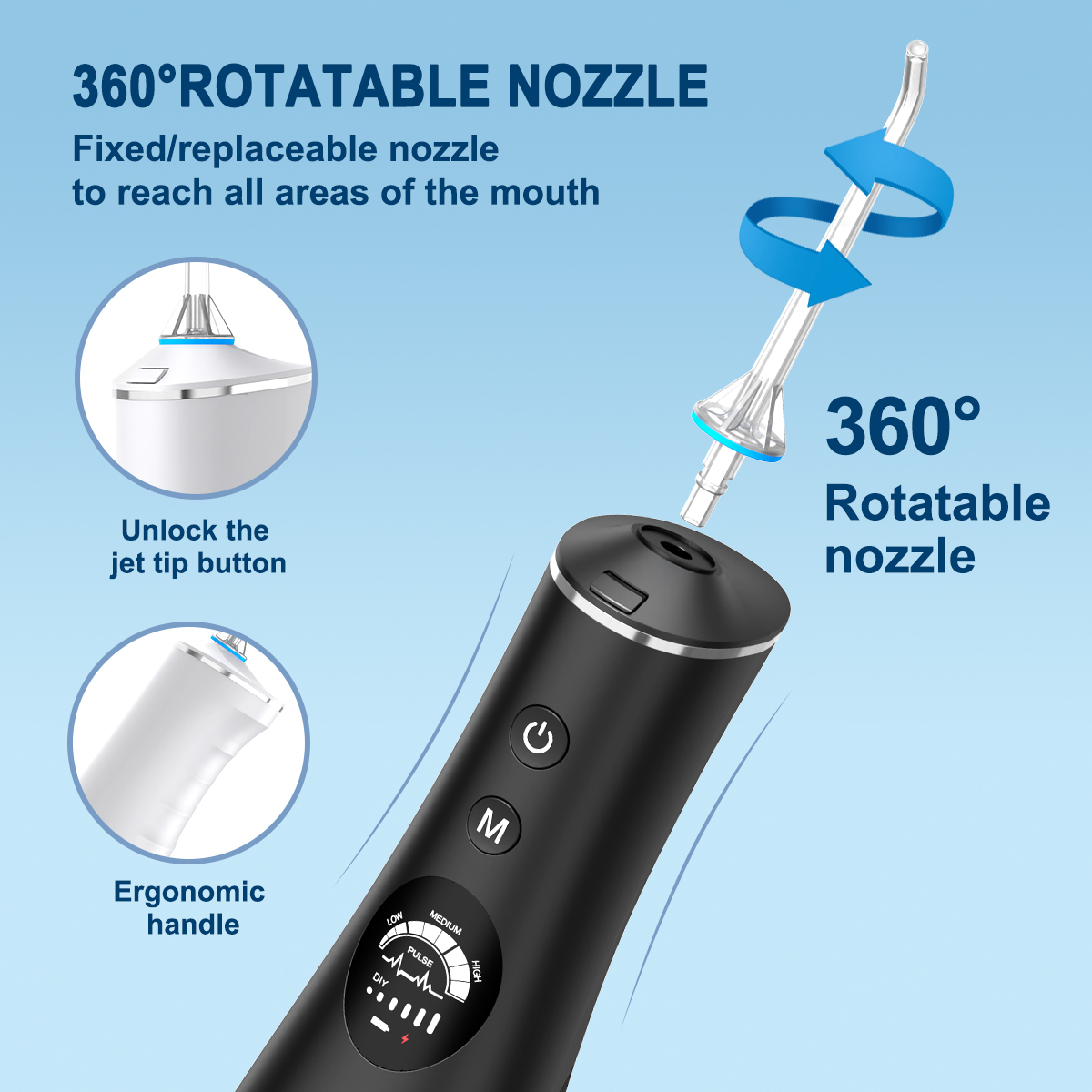 Kabelloser LCD Wasserflosser für Zahnpflege 2