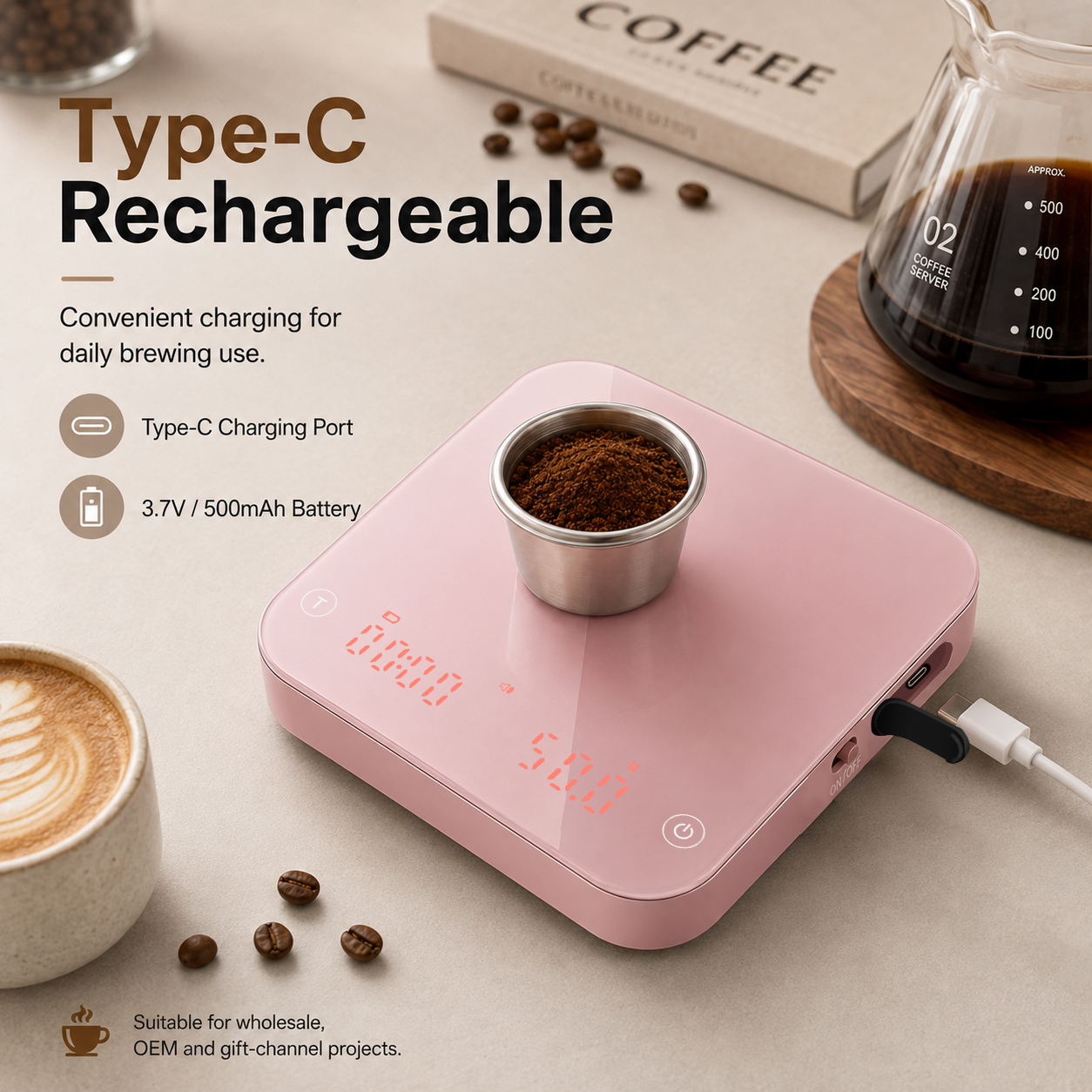 USB-C Espressowaage mit Silikonmatte 3