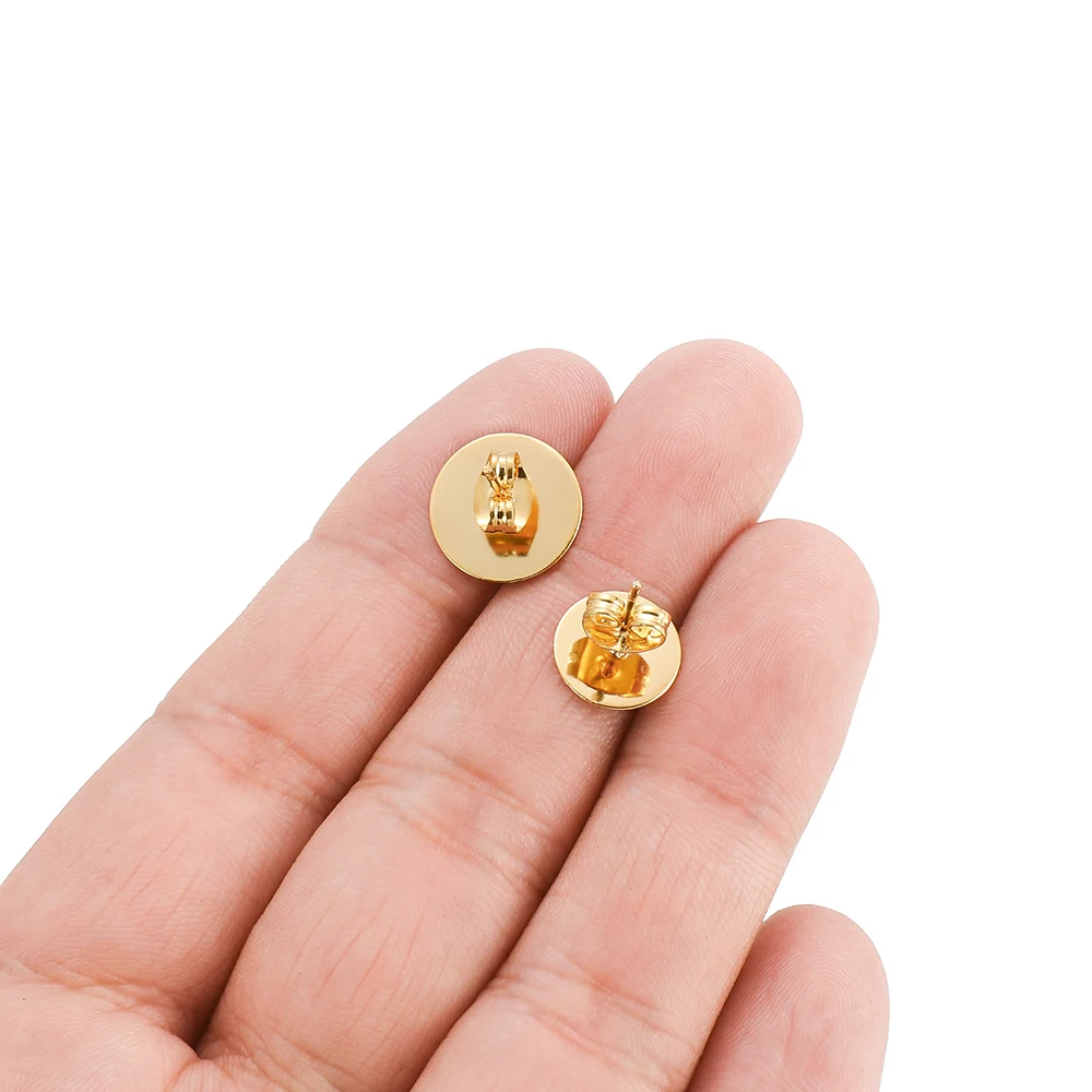 Edelstahl-Ohrstecker-Rohlinge in Goldfarbe 4