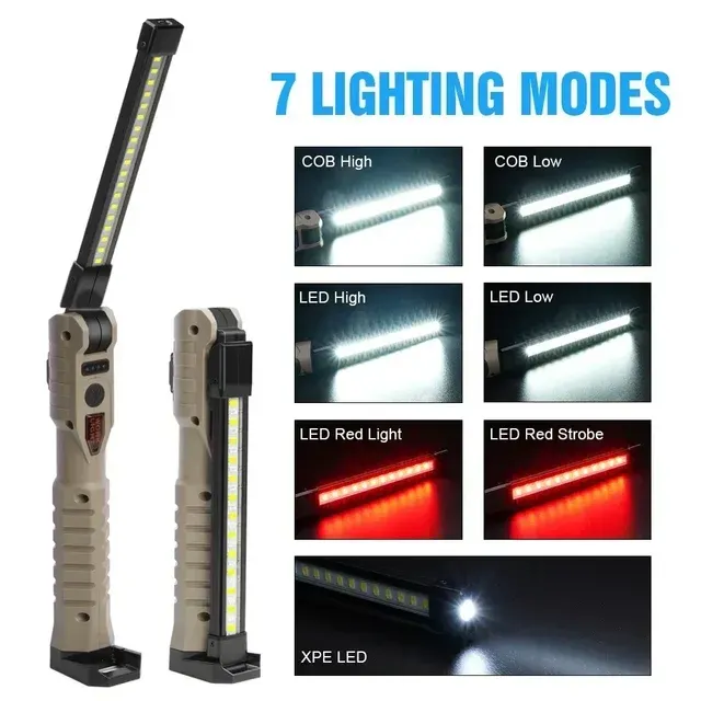 Zusammenklappbare COB-LED-Arbeitsleuchte mit SOS 1