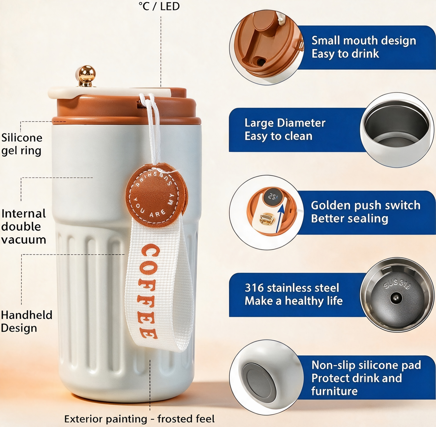 Smart-Thermobecher mit LED-Display 450 ml 3